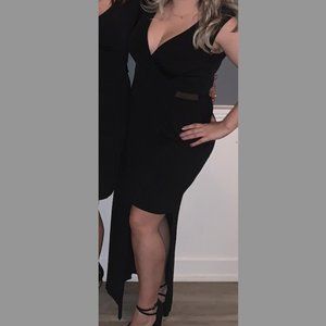 BLACK ASYMMETRICAL DRESS